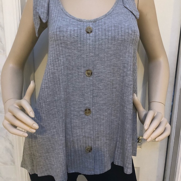 GREY RIBBED TANK TOP - Picture 6 of 6